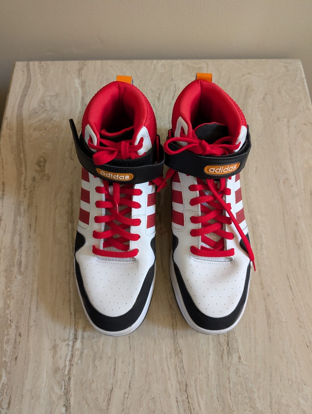 Adidas Postmove Mid Mens Casual Sneaker Shoes White Red GZ3793 Sz 11 - Picture 3 of 8